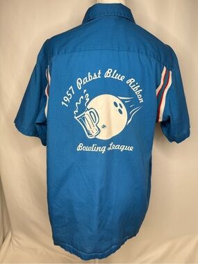 1957 Hilton Bowling League Shirt- Pabst Blue Ribbon Medium